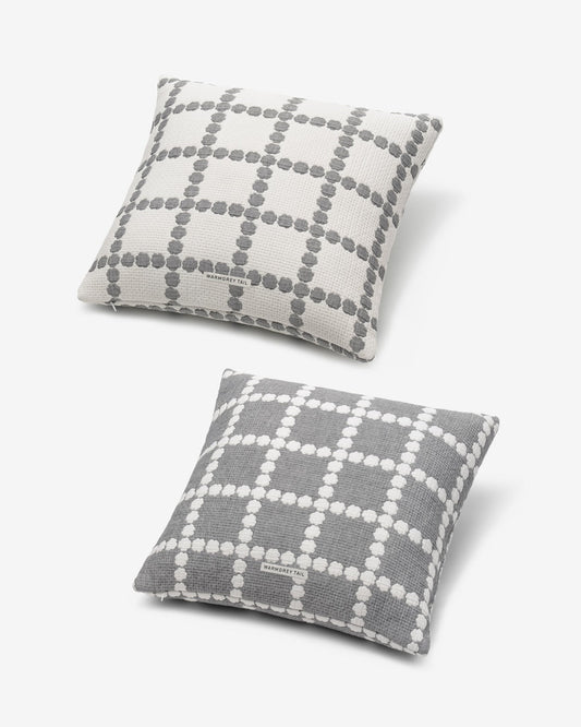 BLOSSOM CHECK クッションカバー 5050 - ウォームグレー(2色)