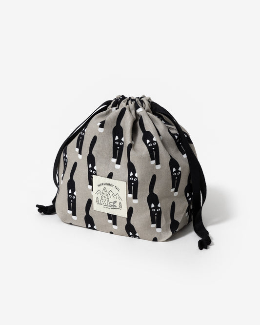 キャットカミング ストリングポーチ - グレー