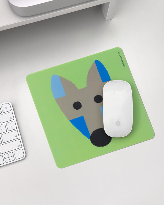 ふわふわ犬マウスパッド - ベージュ