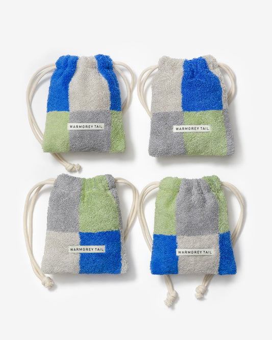 【WGT限定】チェックテリーポーチ - カーキブルー