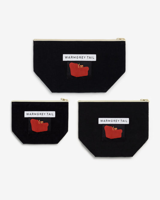 アームチェアラベル スタンディングポーチ - ブラック (3サイズ)