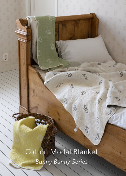 バニーバニー コットンモダールブランケット(3色)