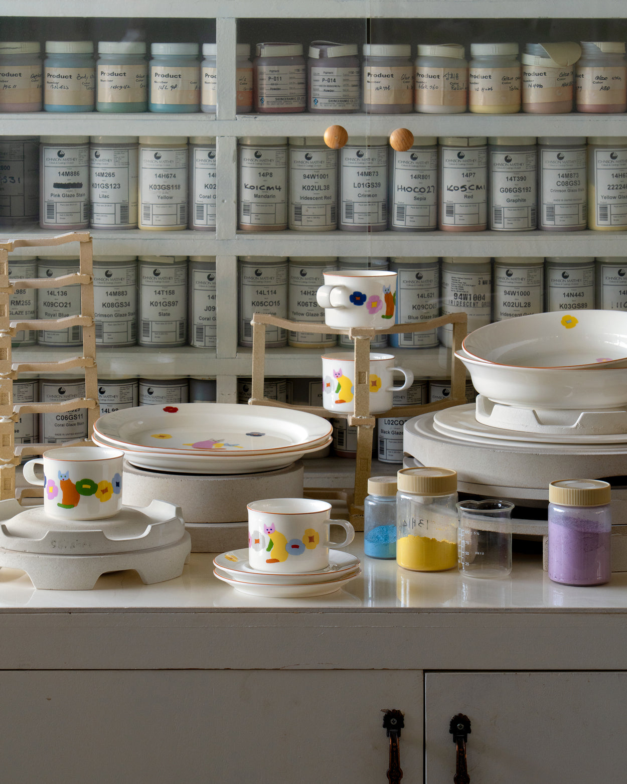 キャッツ&フラワーズ オーバルボウル