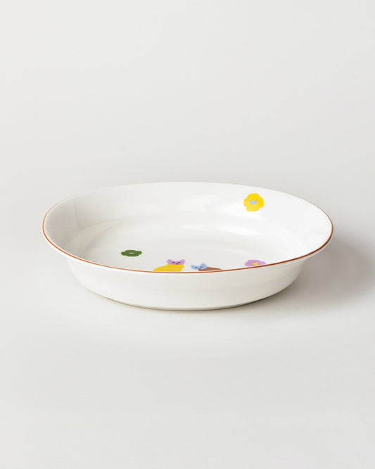 キャッツ&フラワーズ オーバルボウル