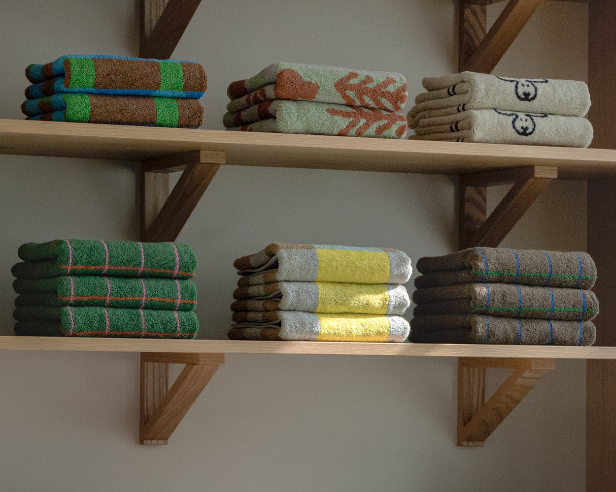 タイルフェイスタオル - ダークブラウン