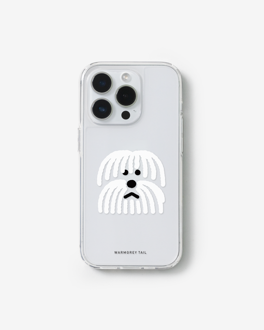 ふわふわ犬クリアケース