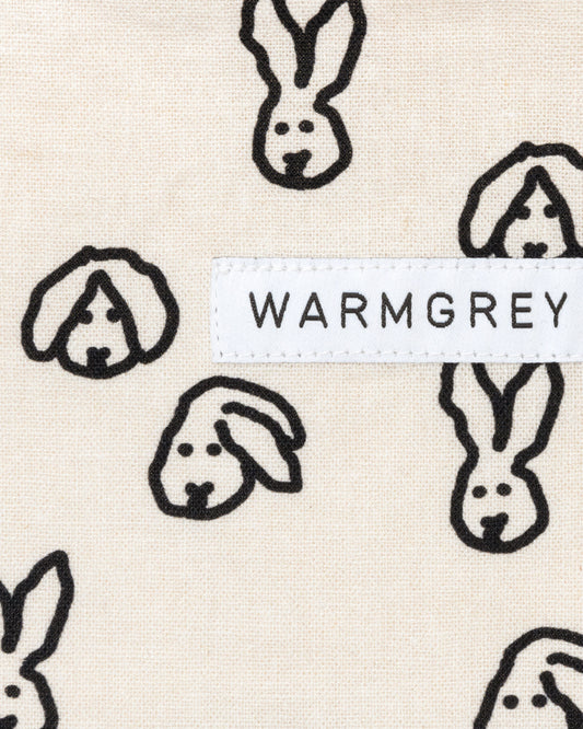 バニーバニー フラットポーチ - アイボリー (2サイズ)