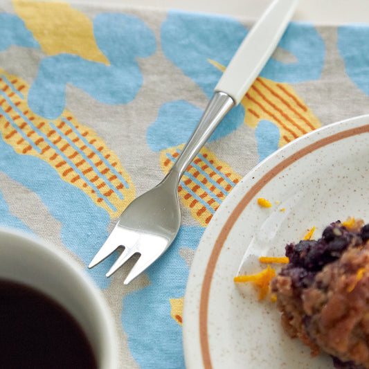 コーンフィールドキッチンクロス - イエロー&グレー