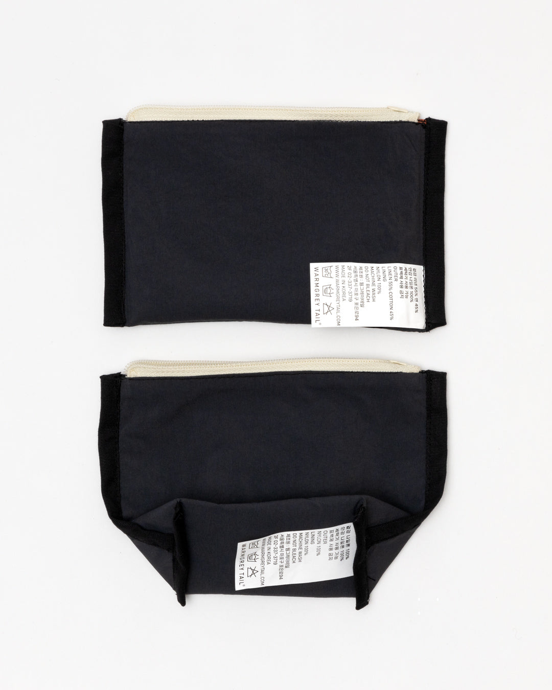 キャットカミングレーベル スタンディングポーチ - ブラック (3サイズ)