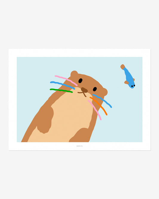 カワウソ ライトブルー ポスター