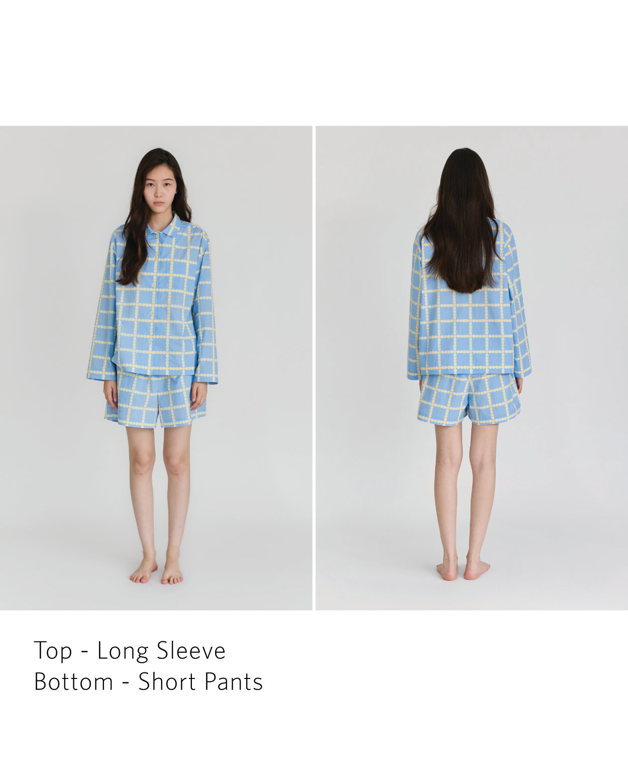 [PRE-ORDER UNTIL OCT 29] BLOSSOM CHECK PAJAMA SET - BLUE