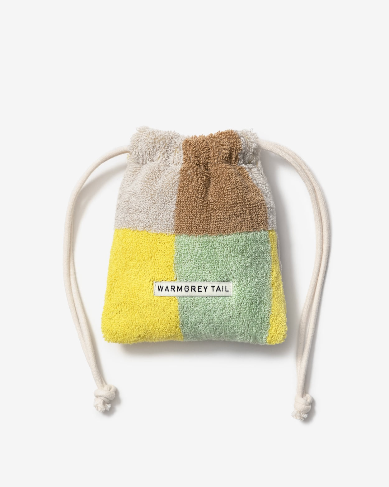 [WGT限定] チェックテリーポーチ - サンドイエロー