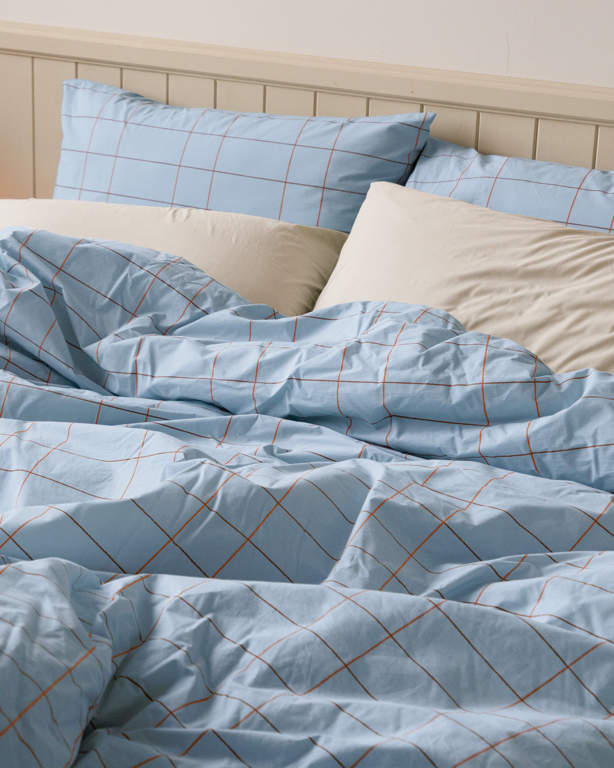 タイルペールブルー掛け布団カバー