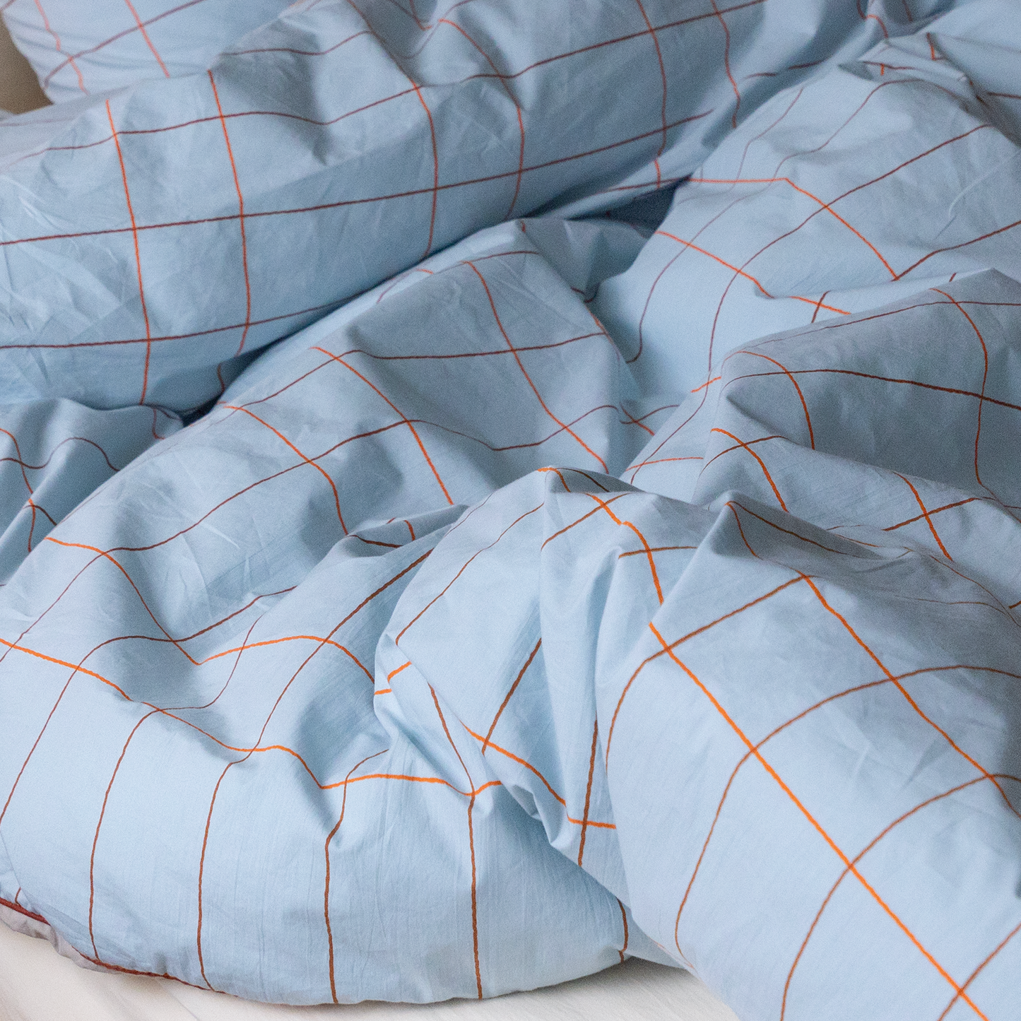 タイルペールブルー掛け布団カバー