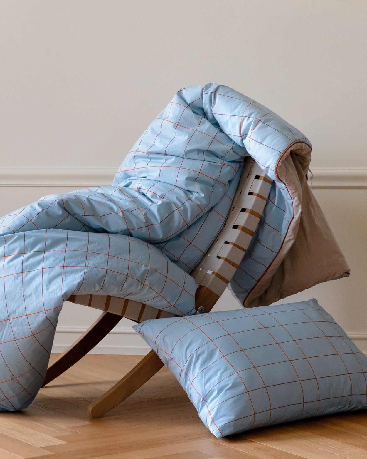 タイルペールブルー掛け布団カバー