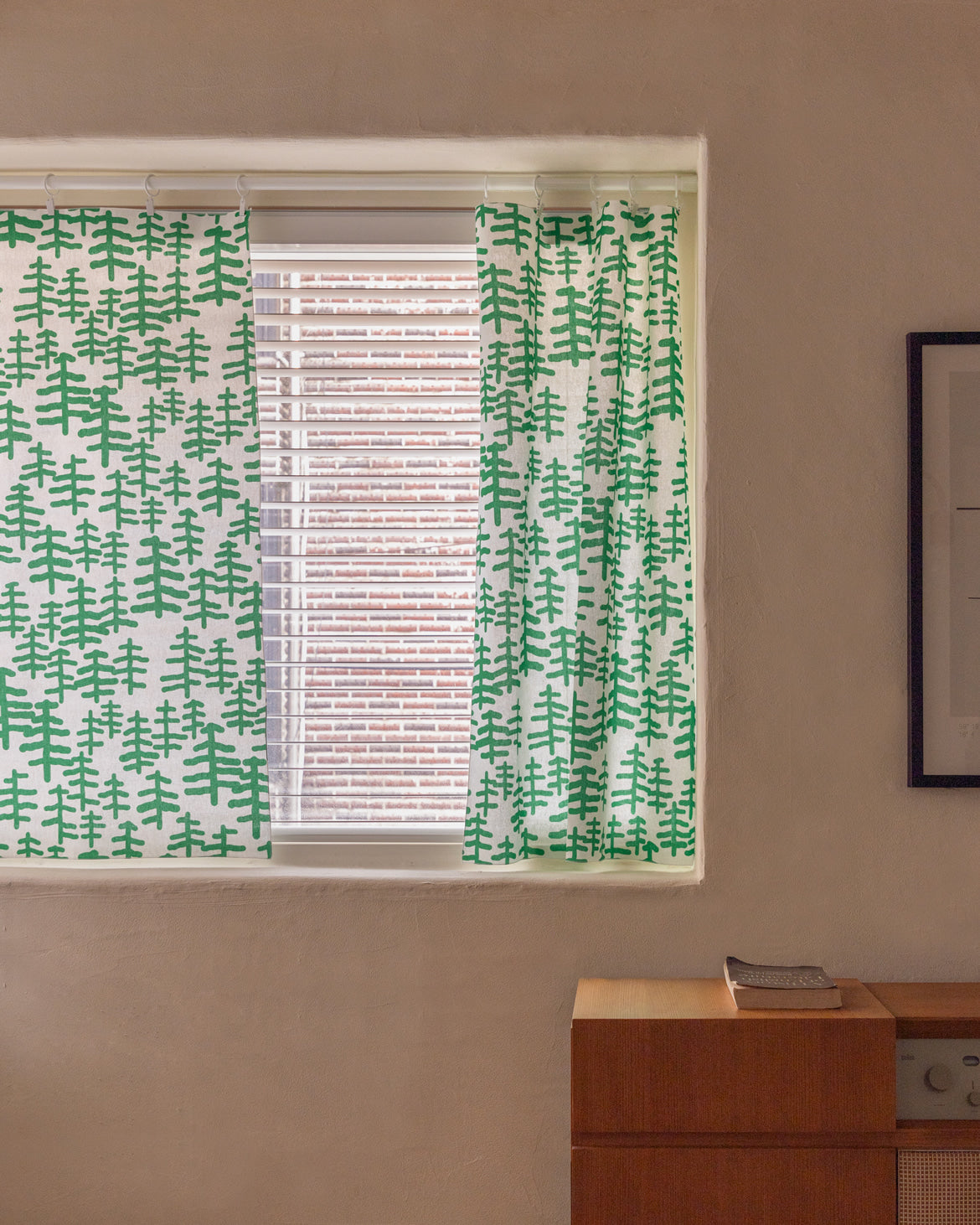 ツリー＆ツリー ウィンドウカーテン - グリーン