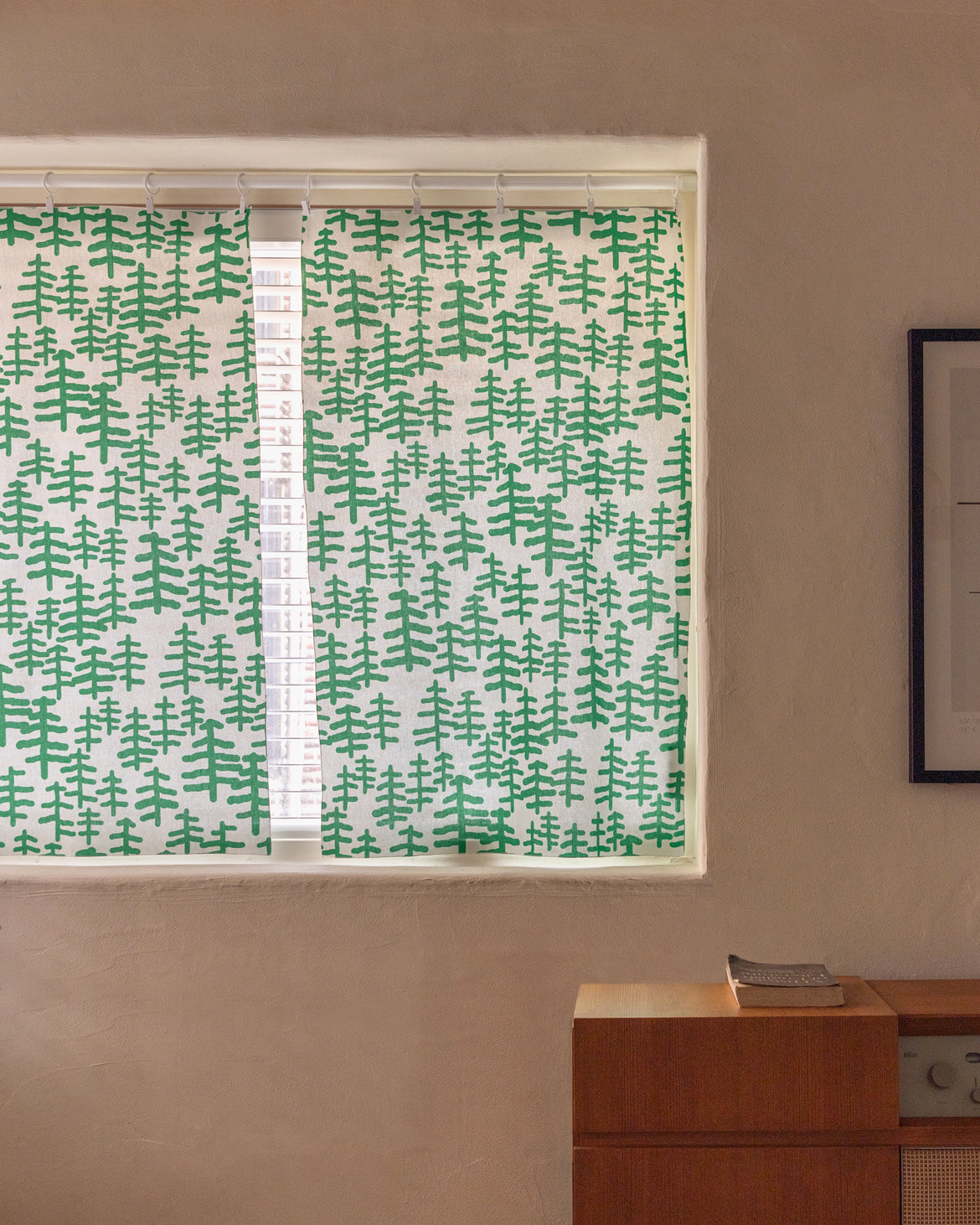 ツリー＆ツリー ウィンドウカーテン - グリーン