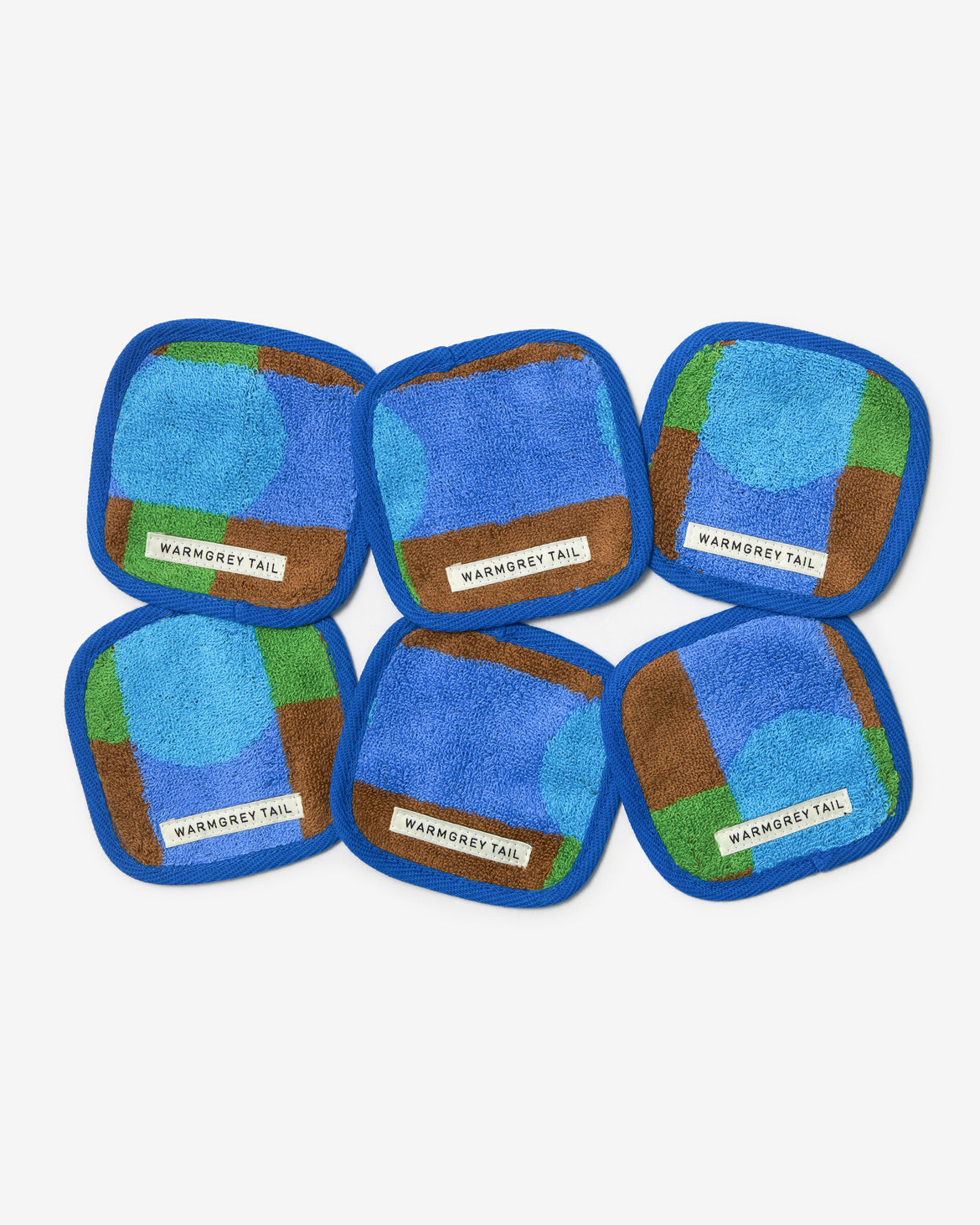 [WGT限定] ドットチェック タオルコースター - ブルーオンブリック