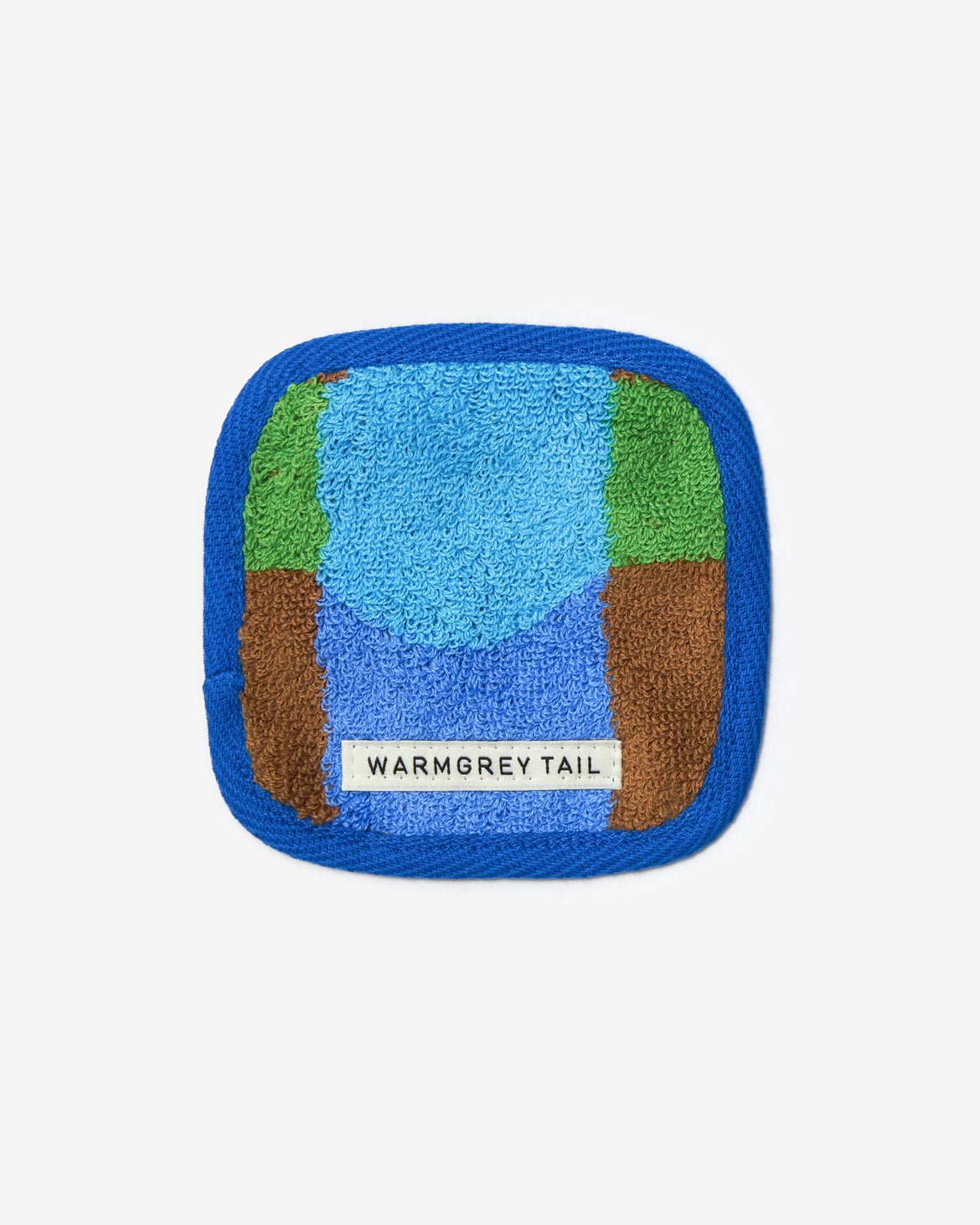 [WGT限定] ドットチェック タオルコースター - ブルーオンブリック