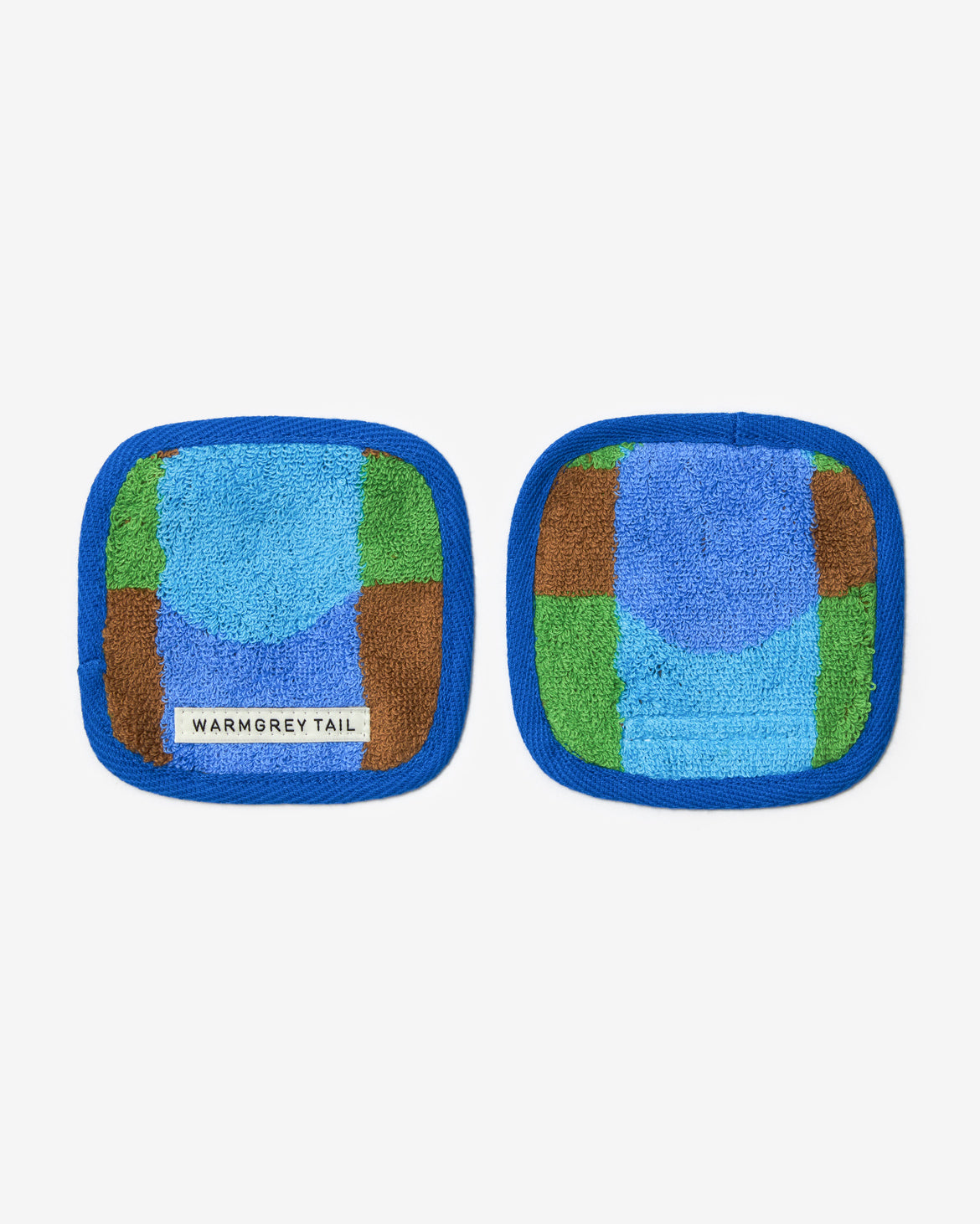 [WGT限定] ドットチェック タオルコースター - ブルーオンブリック