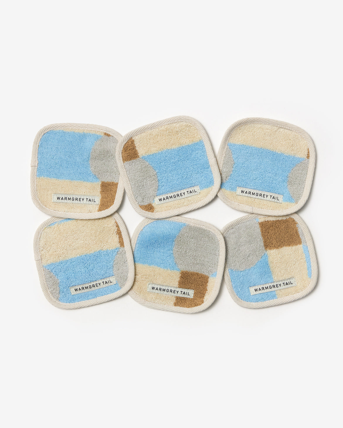 [WGT限定] ドットチェック タオルコースター - グレー×クリーム