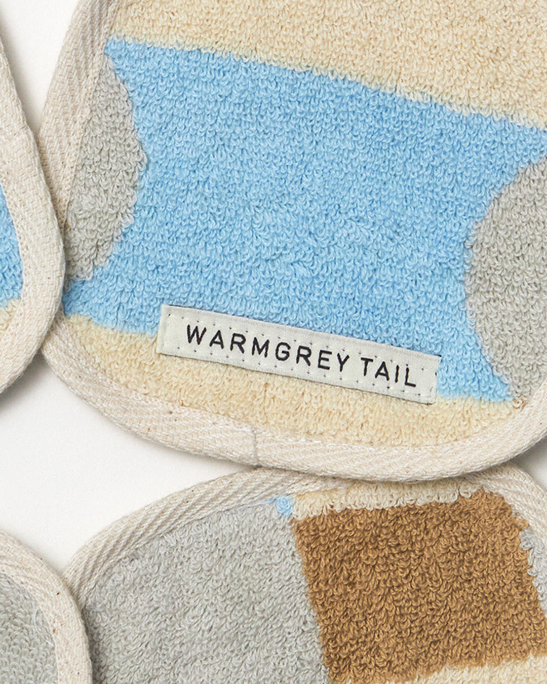 [WGT限定] ドットチェック タオルコースター - グレー×クリーム