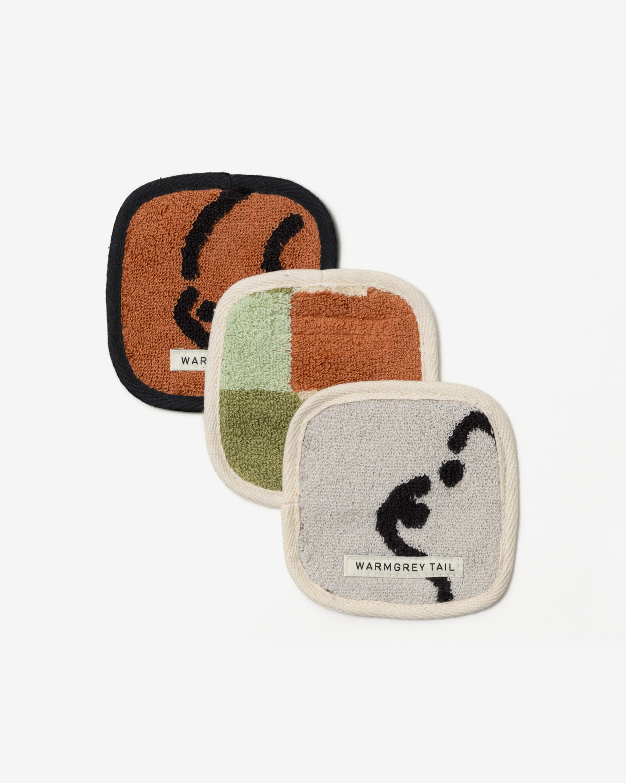 [WGT限定] ドットチェック タオルコースター - クリームオンミント