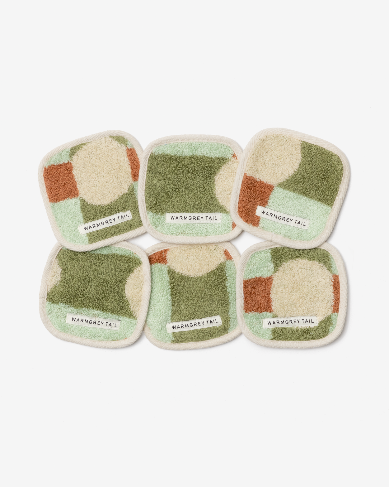 [WGT限定] ドットチェック タオルコースター - クリームオンミント