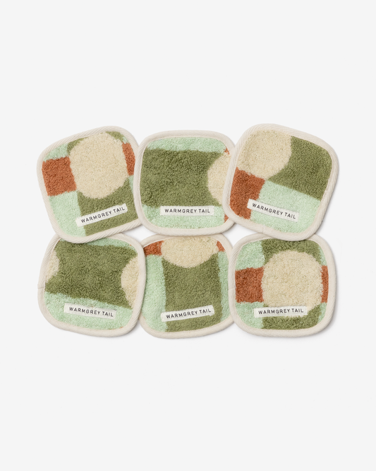 [WGT限定] ドットチェック タオルコースター - クリームオンミント