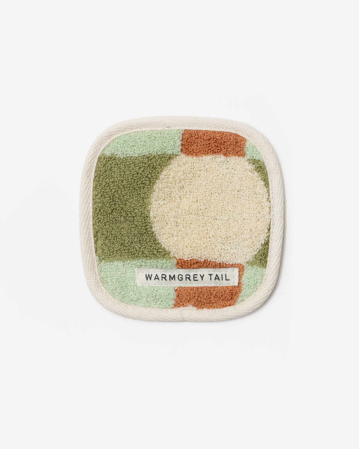 [WGT限定] ドットチェック タオルコースター - クリームオンミント