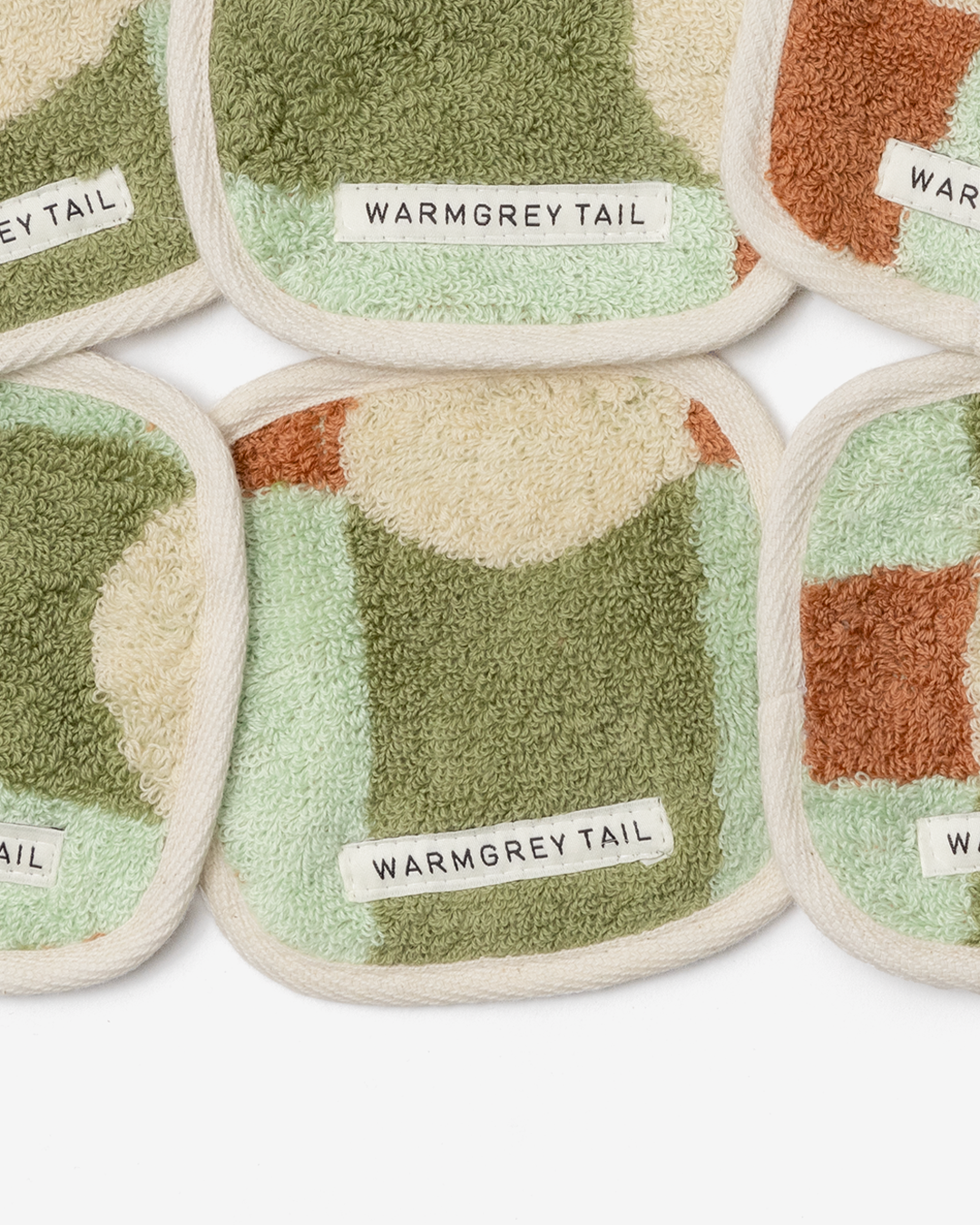 [WGT限定] ドットチェック タオルコースター - クリームオンミント