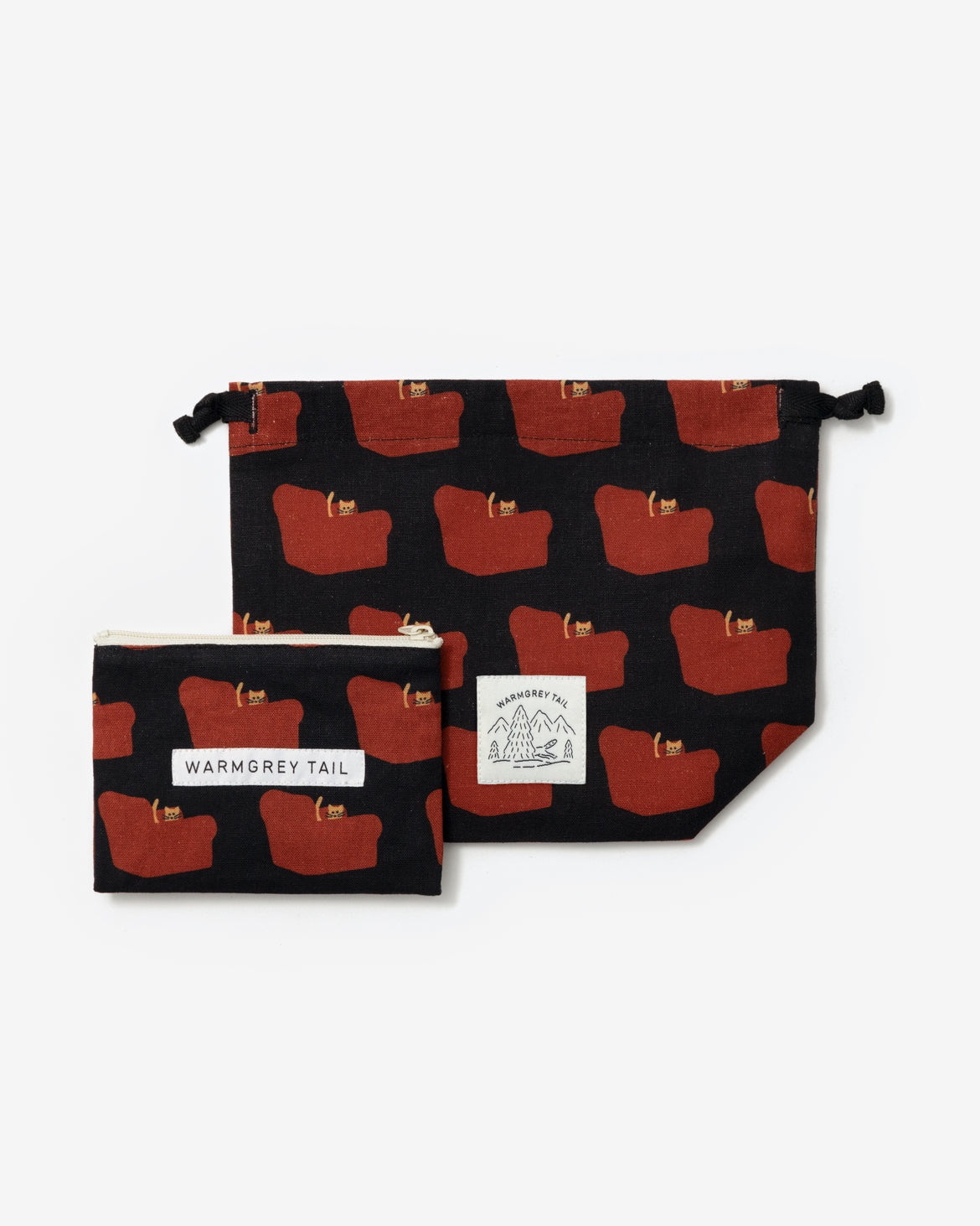 キャットカミング ストリングポーチ - ネイビー