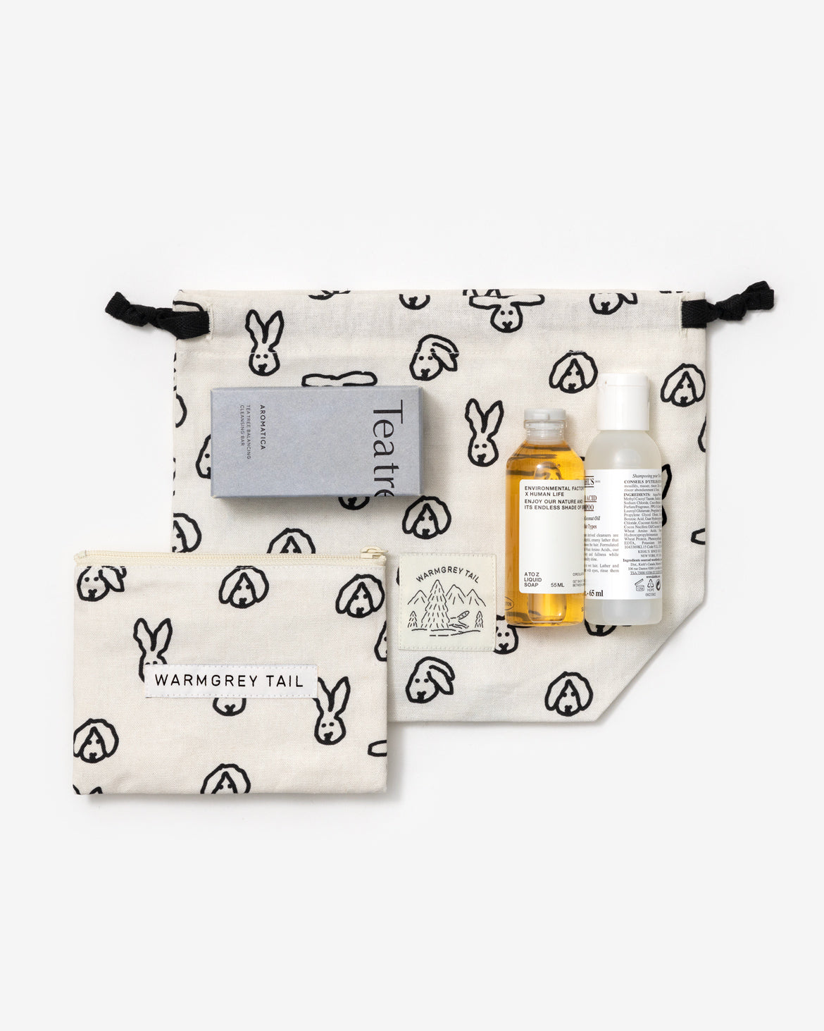 キャットカミング ストリングポーチ - グレー