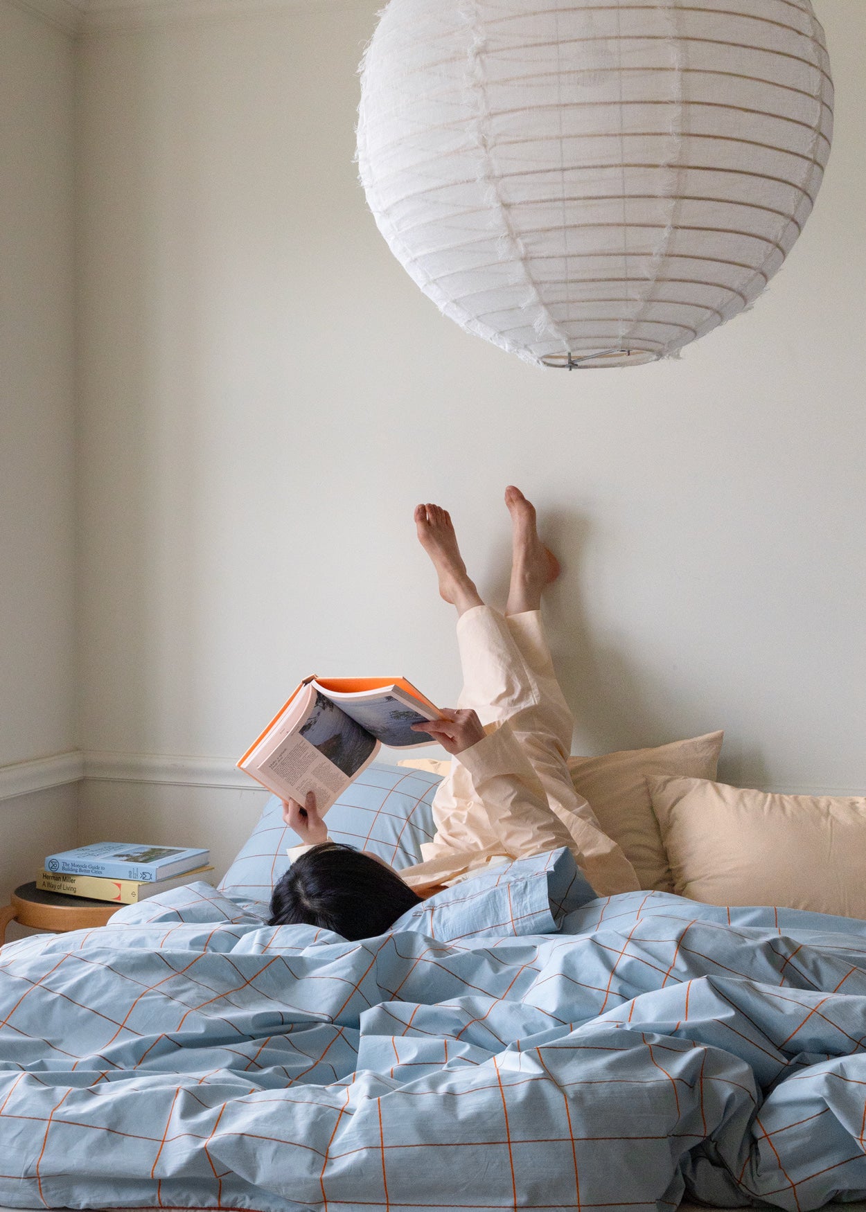 タイルペールブルー掛け布団カバー