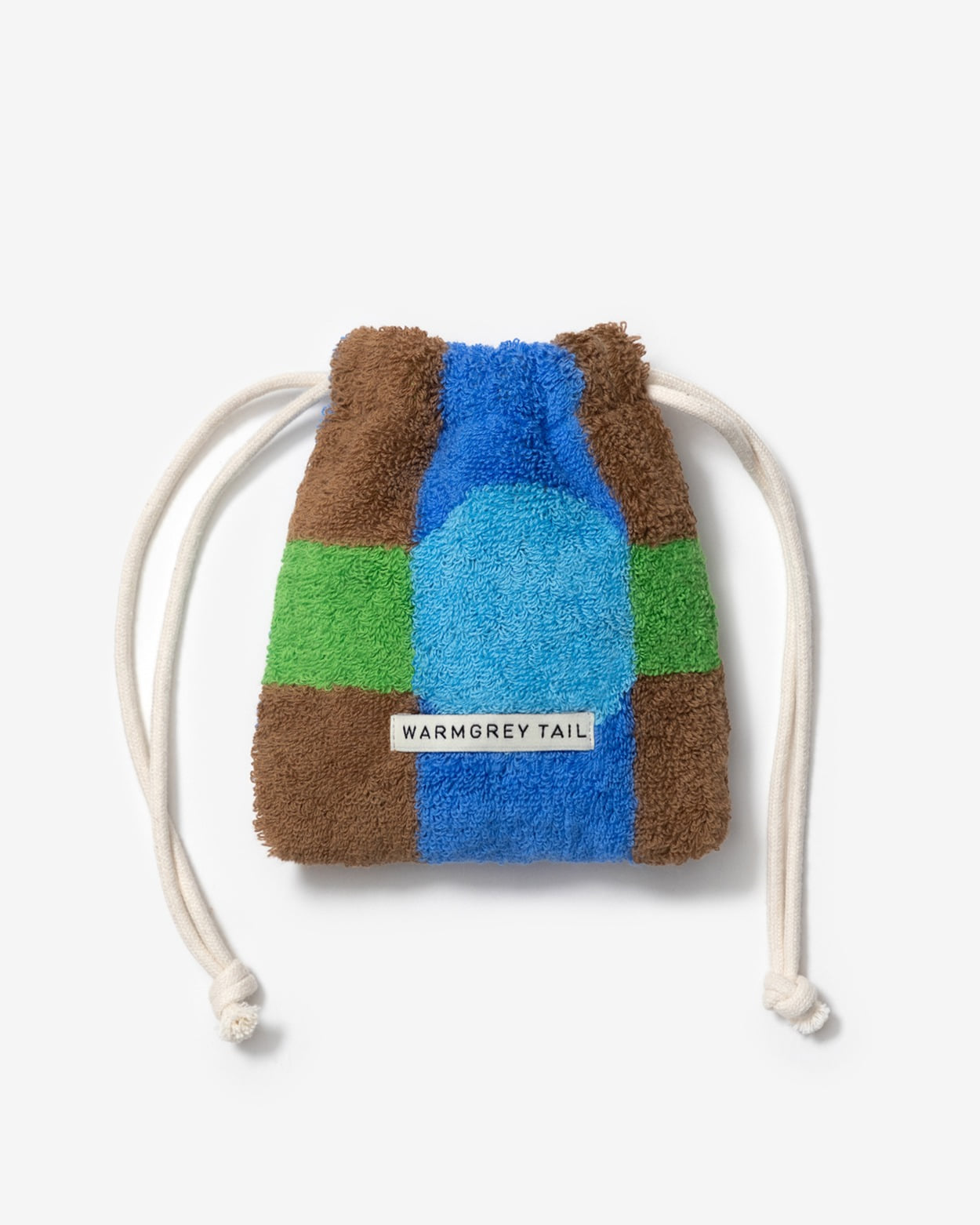 [WGT限定] ドットチェック テリーポーチ - ブルーオンブリック