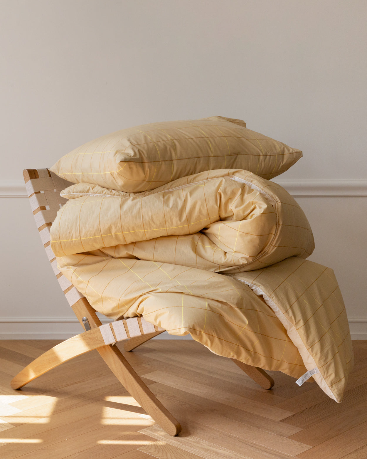 タイルサンドイエローの掛け布団カバー