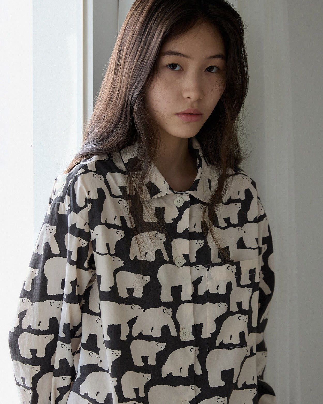 [PRE-ORDER UNTIL OCT 29] POLAR BEARS PAJAMA SHIRT - BLACK
