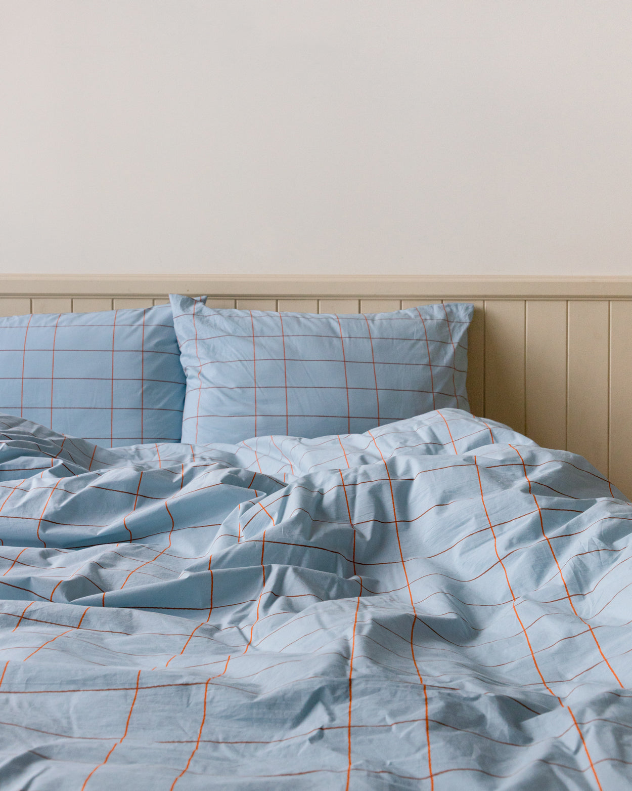 タイルペールブルー掛け布団カバー