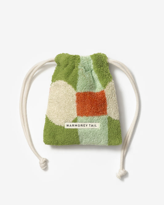 [WGT限定] ドットチェック テリーポーチ - クリームオンミント