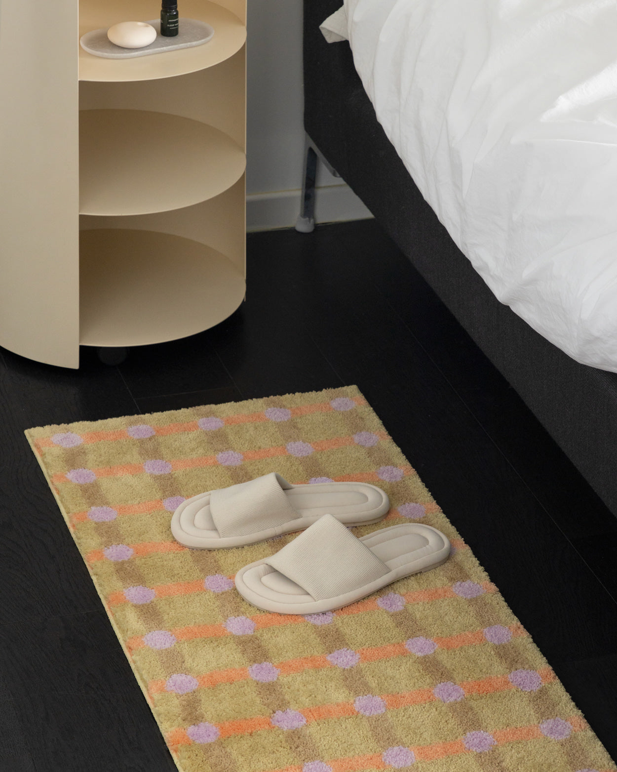 ドットチェックラグ - タンジェリン・オン・サンド 140x45