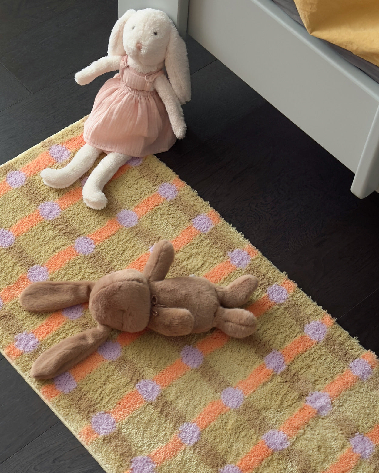 ドットチェックラグ - タンジェリン・オン・サンド 140x45