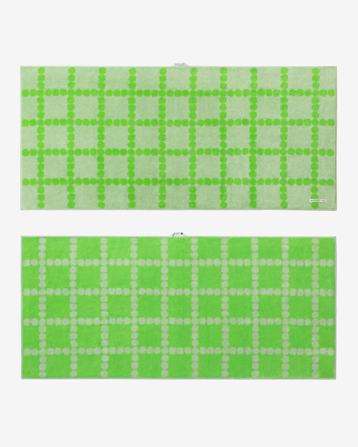 [ビーチ＆バス] ブロッサムチェック ビッグタオル グリーン