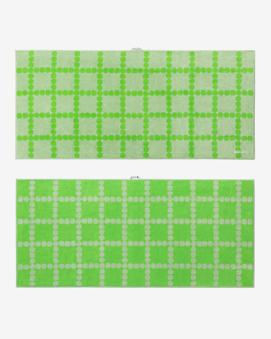 [ビーチ＆バス] ブロッサムチェック ビッグタオル グリーン