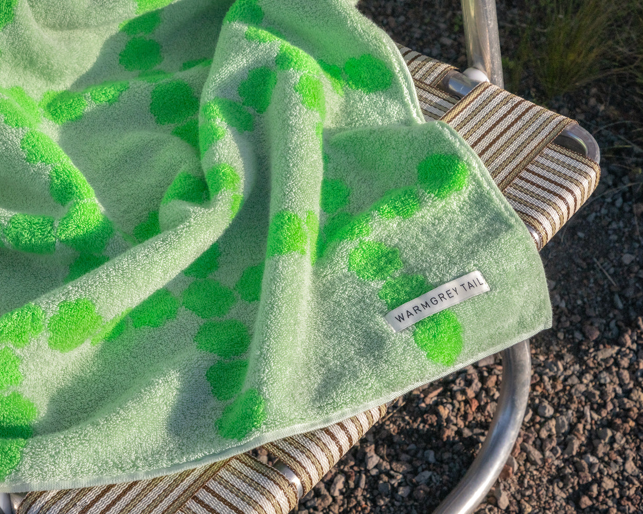 [ビーチ＆バス] ブロッサムチェック ビッグタオル グリーン