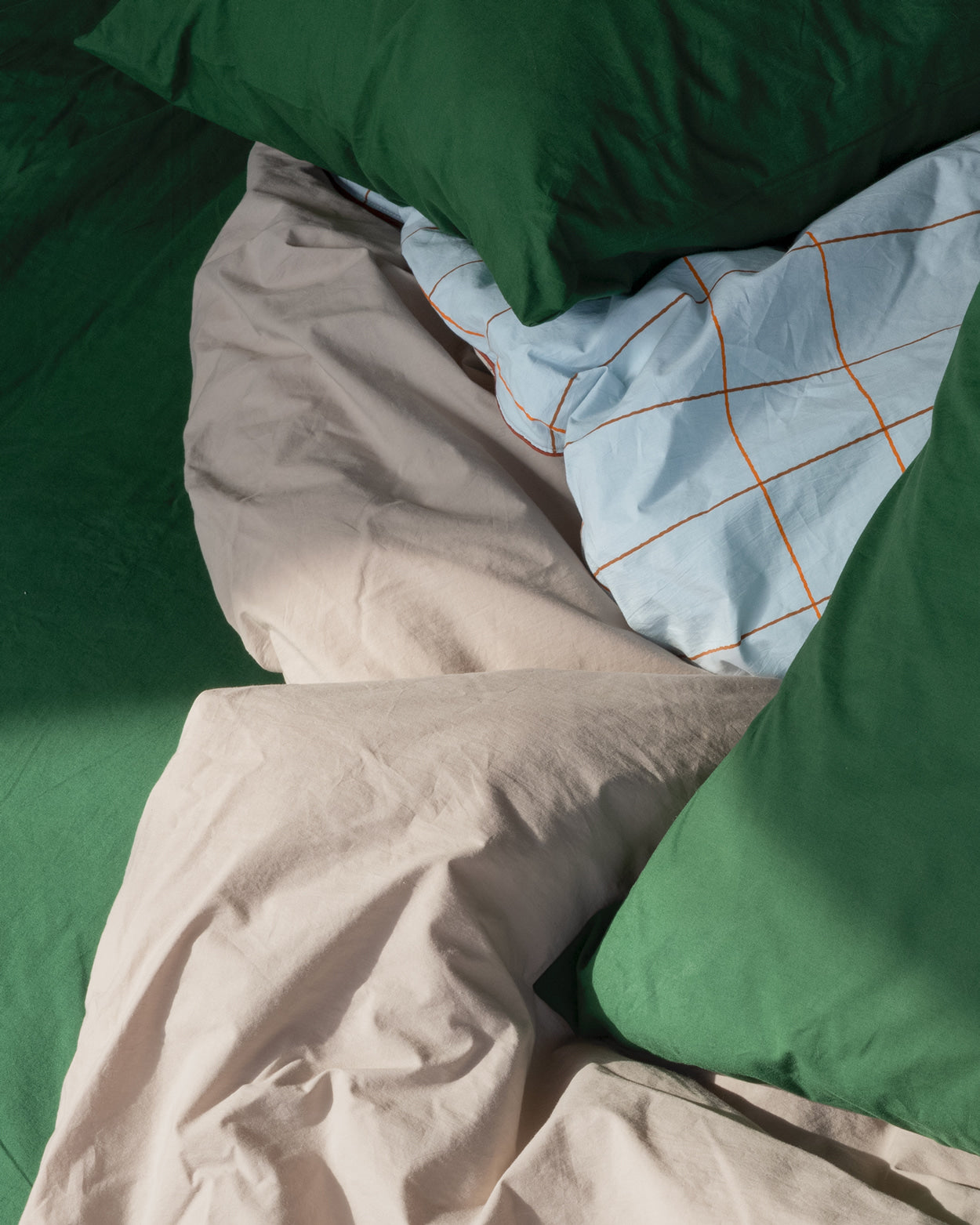 フォレストグリーンのフィットシーツ
