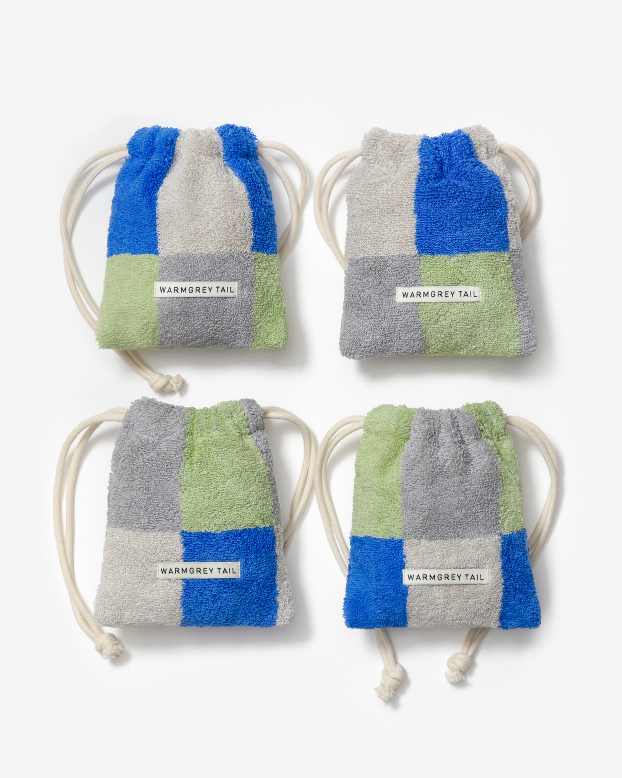 【WGT限定】チェックテリーポーチ - カーキブルー