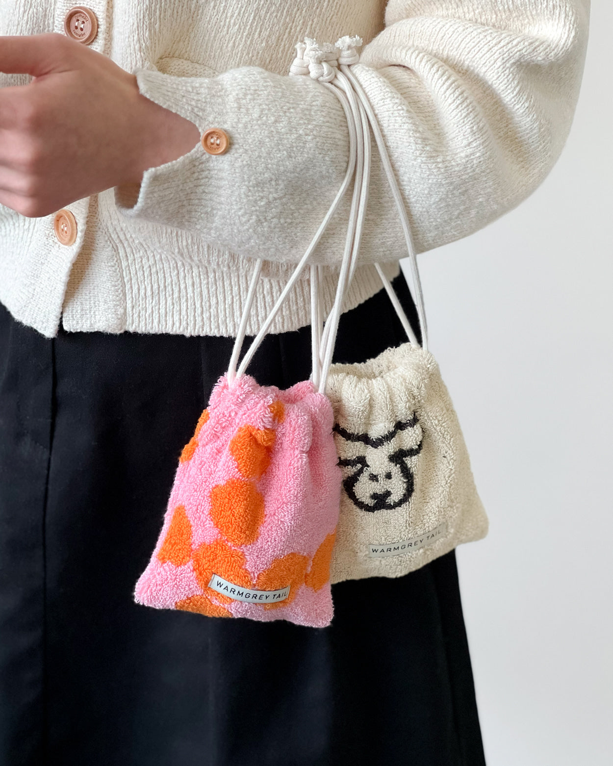 [WGT限定] ブロッサムチェックテリーポーチ - ピンク