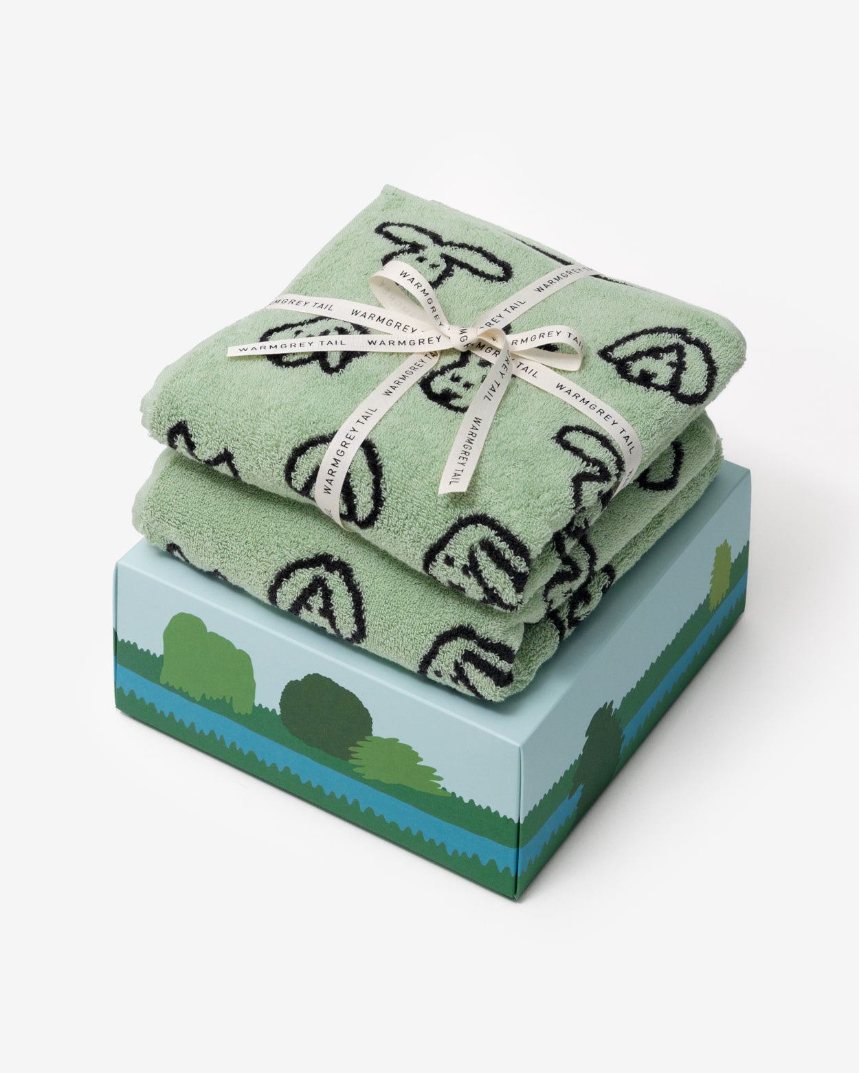 バニーバニーフェイスタオル - ミント