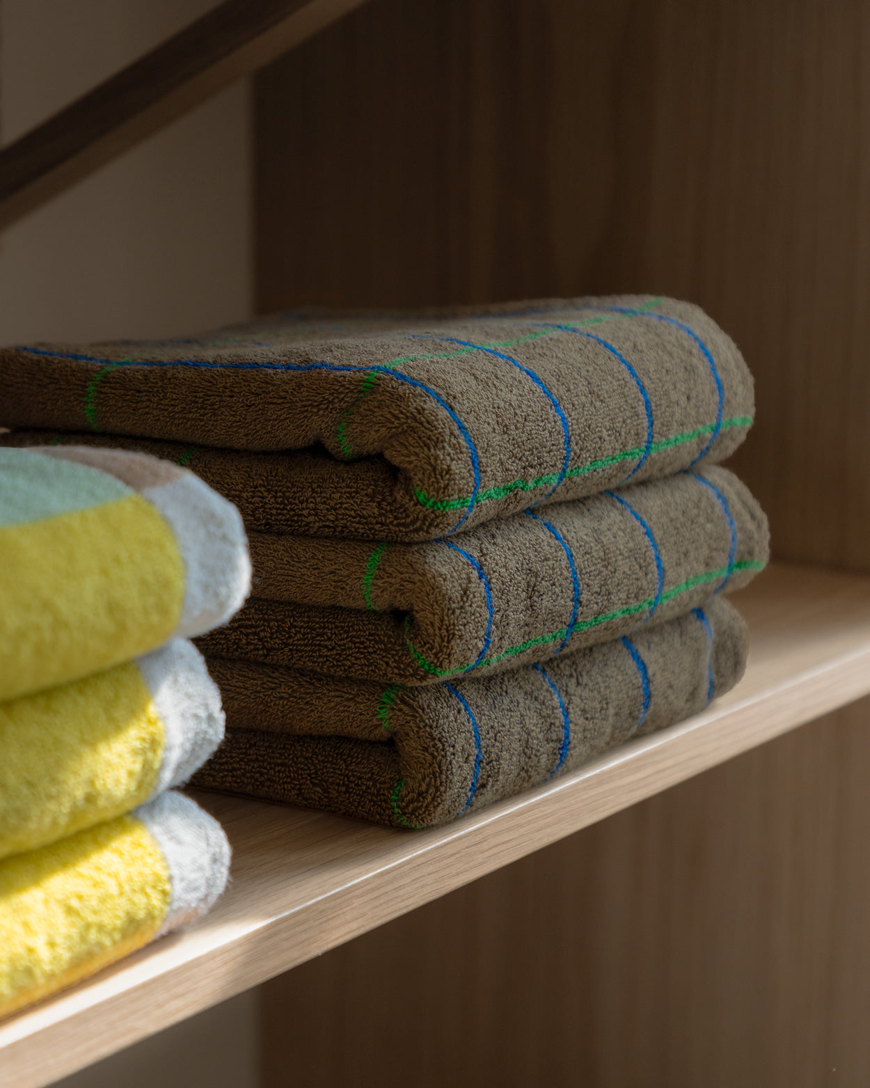 タイルフェイスタオル - ダークブラウン