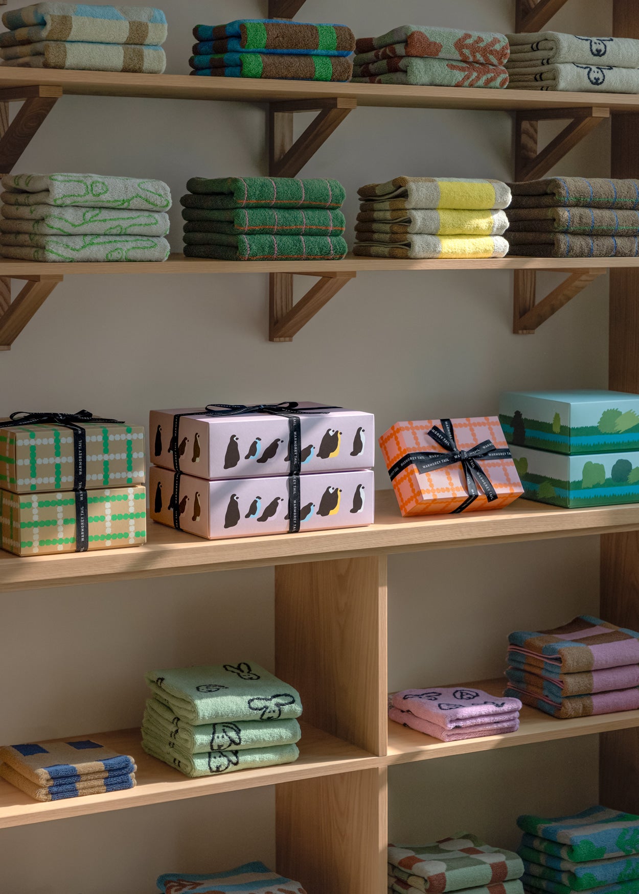 バニーバニーハンドタオル - ブラック